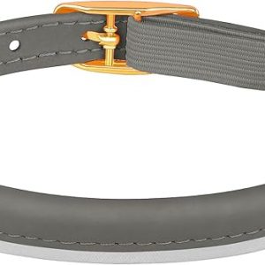 Rolled Leather Cat Collar with Bell and Safety Elastic Strap